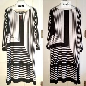 NWT Geometric Design Shift Dress Sz 30/32